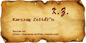 Karczag Zoltán névjegykártya