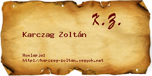 Karczag Zoltán névjegykártya