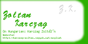 zoltan karczag business card